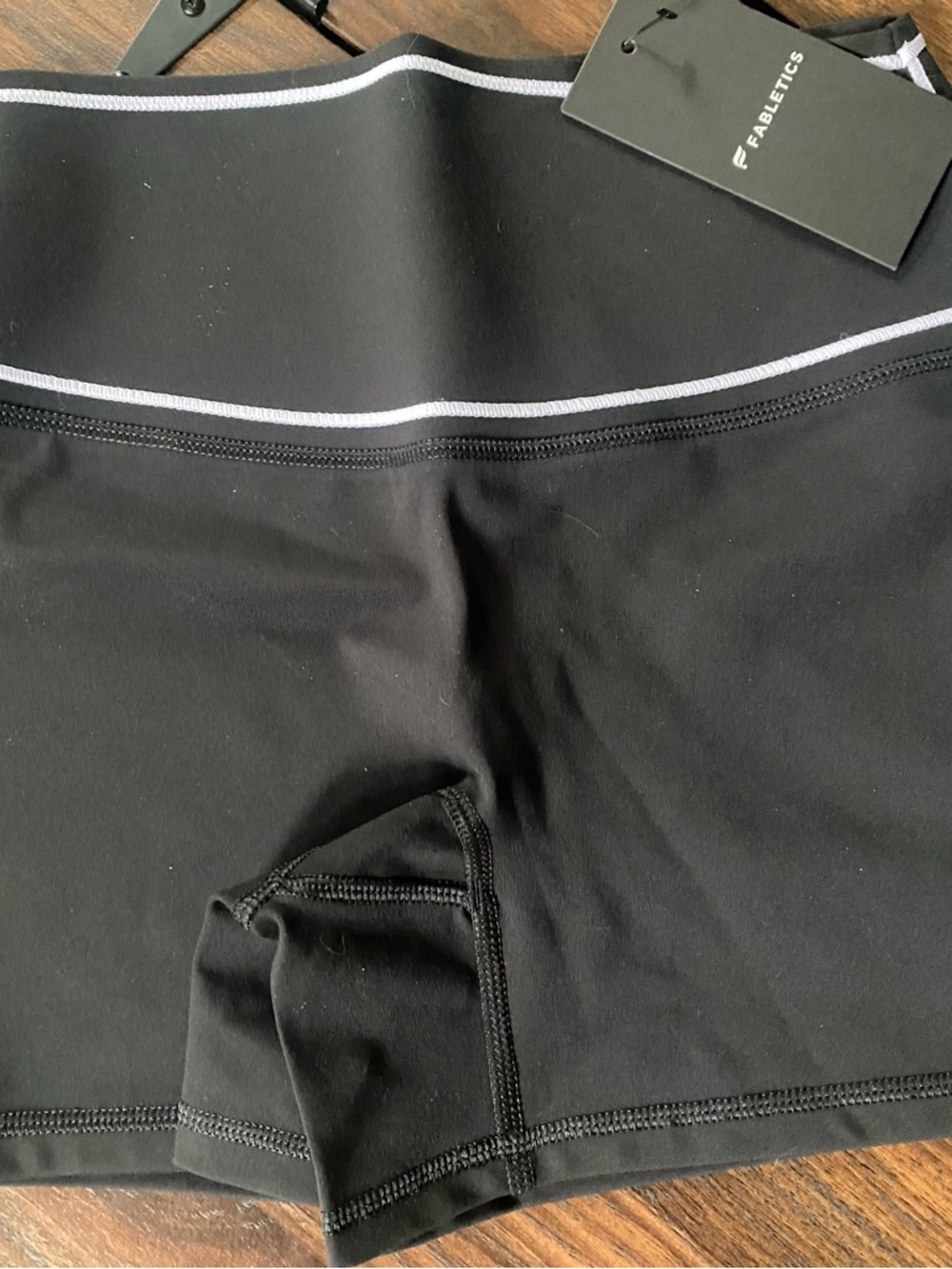 Fabletics Black Shorts with White Waist Trim